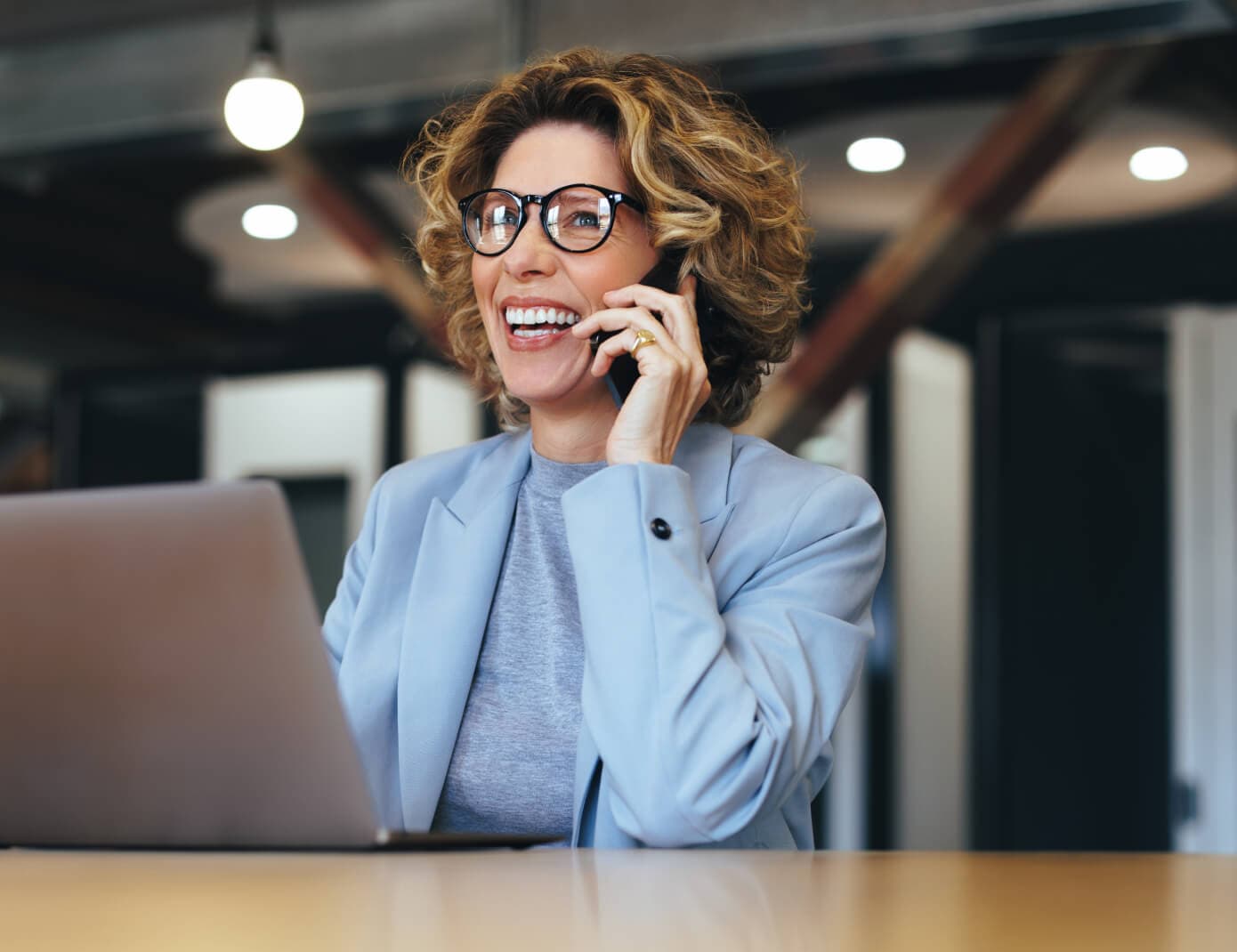 Woman providing customer service